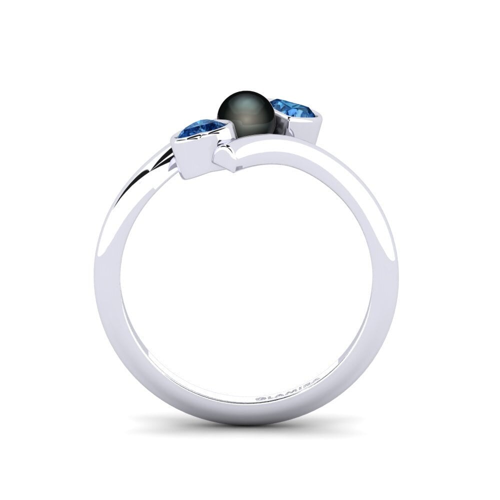 Zircônia azul escuro Anel Lealfi