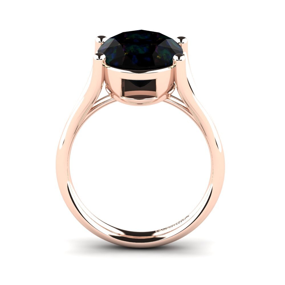 14ct Rose Gold Black Opal Ring Ledina