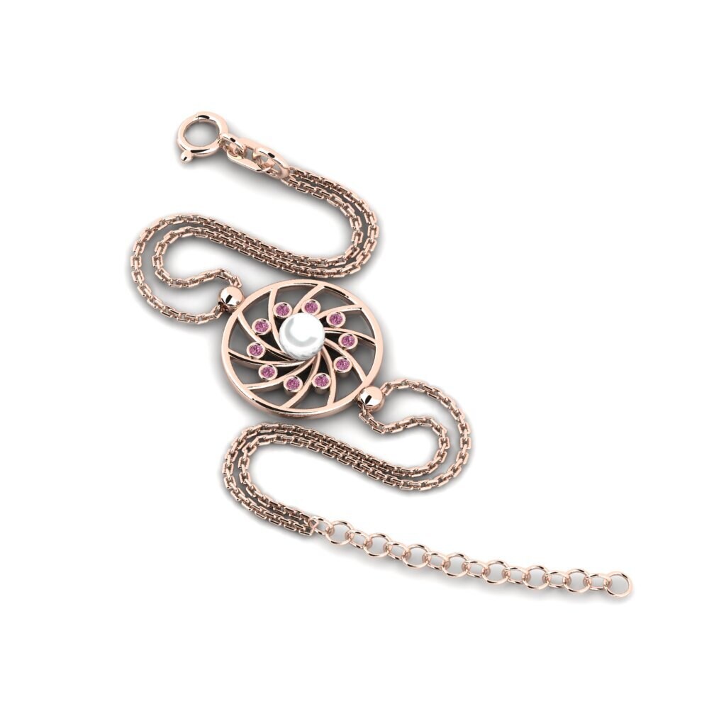 Rotgold 585 Rhodolit-Granat Damen armband Lehteb