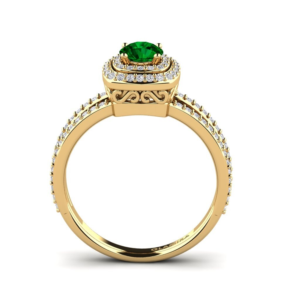 Green Zirconia Engagement Ring Leif