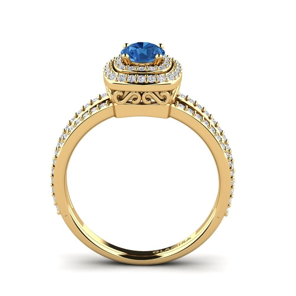 Dark Blue Zirconia Engagement Ring Leif