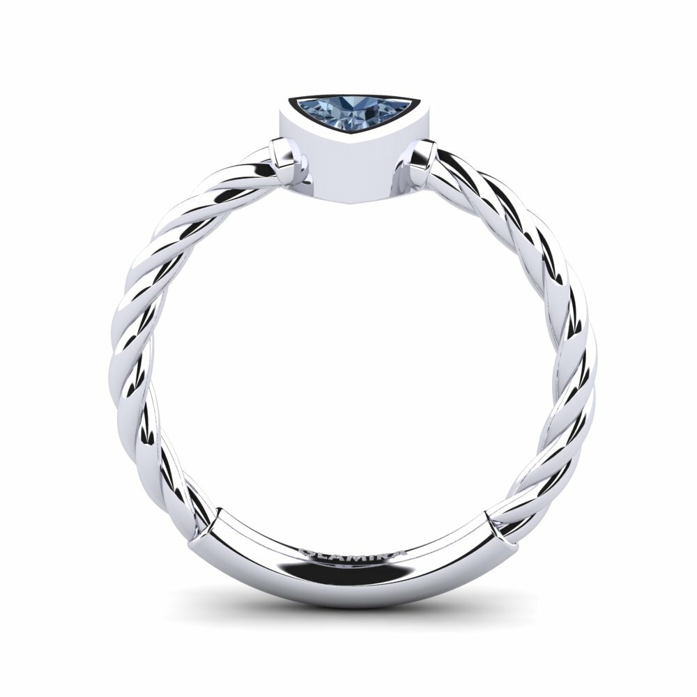 Trillion Diamant Bleu Bague de fiançailles Leigh