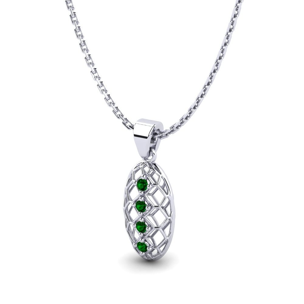Plata 925 Circonita Verde Colgante de Mujer Leigha