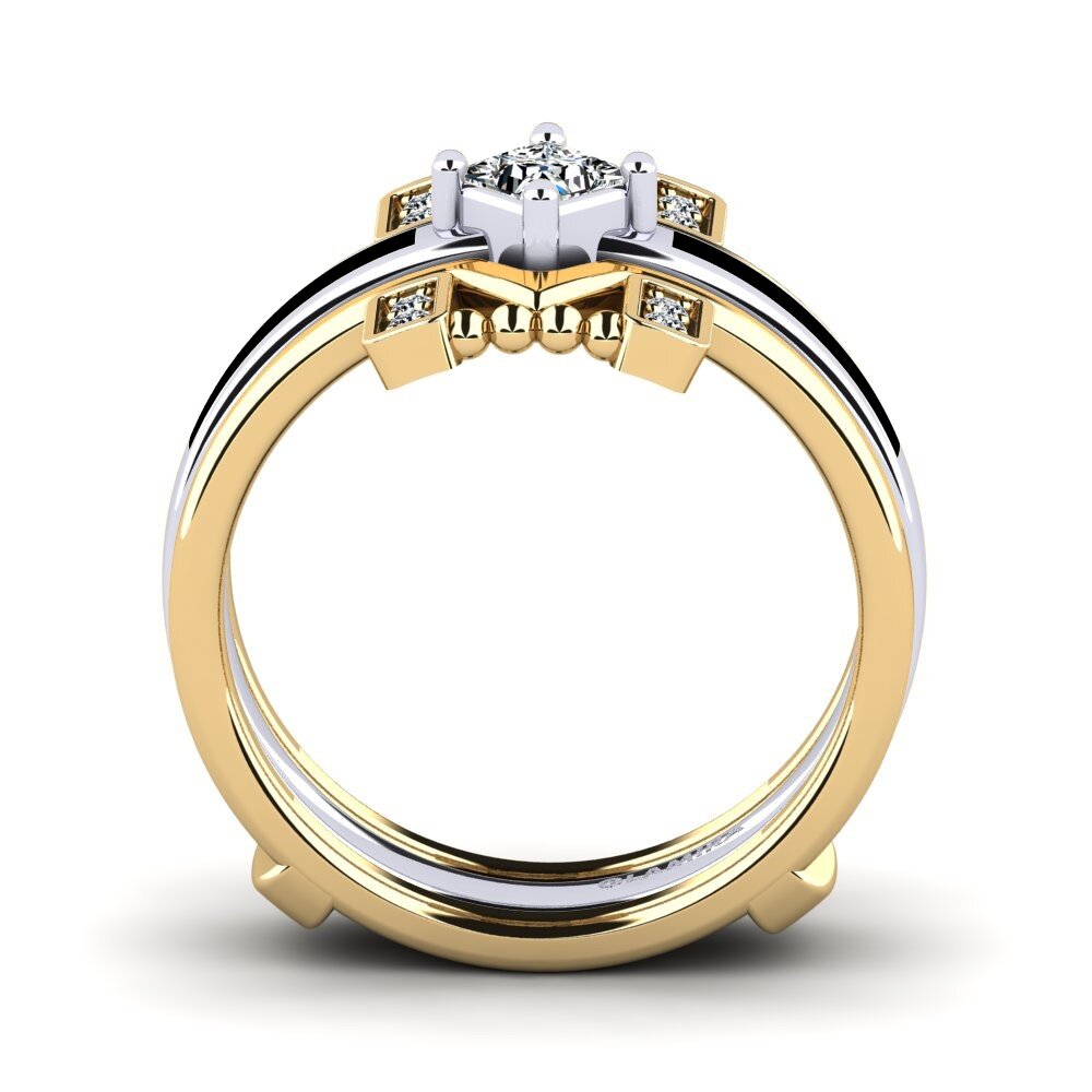 375 Gelb & Weißgold Ring Lemealda SET