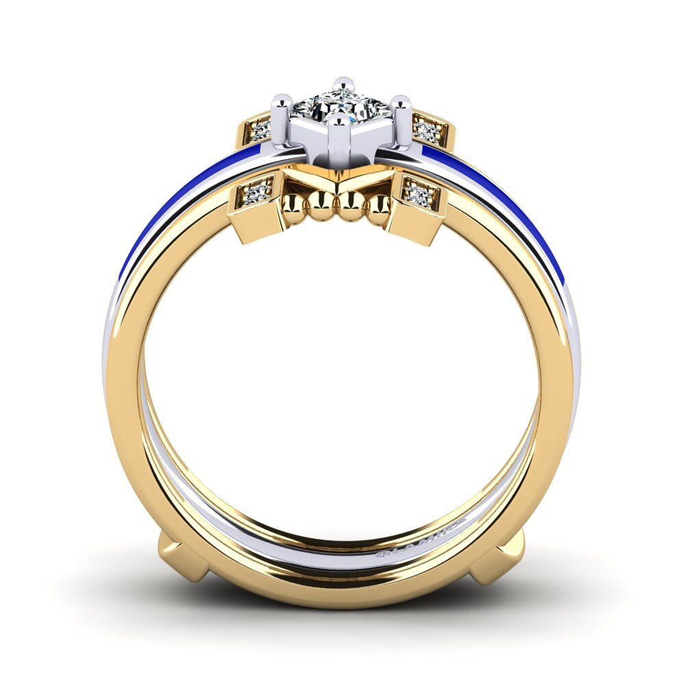 750 Gelb & Weißgold Ring Lemealda SET