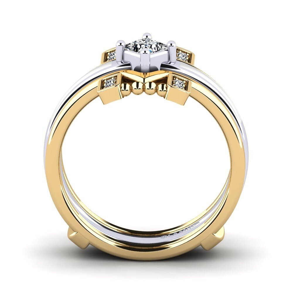 Or Jaune & Blanc 14k Bague Lemealda SET