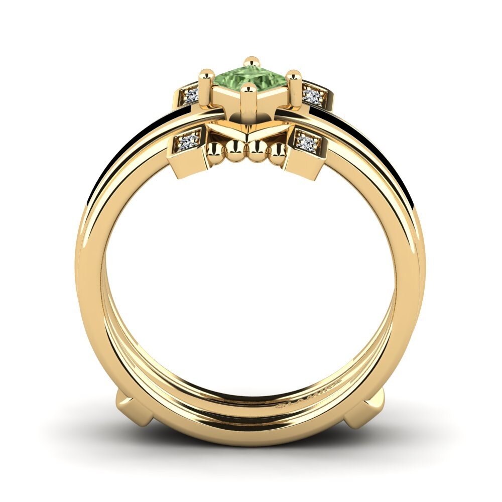 Princesa Zafiro Verde Anillo Lemealda SET