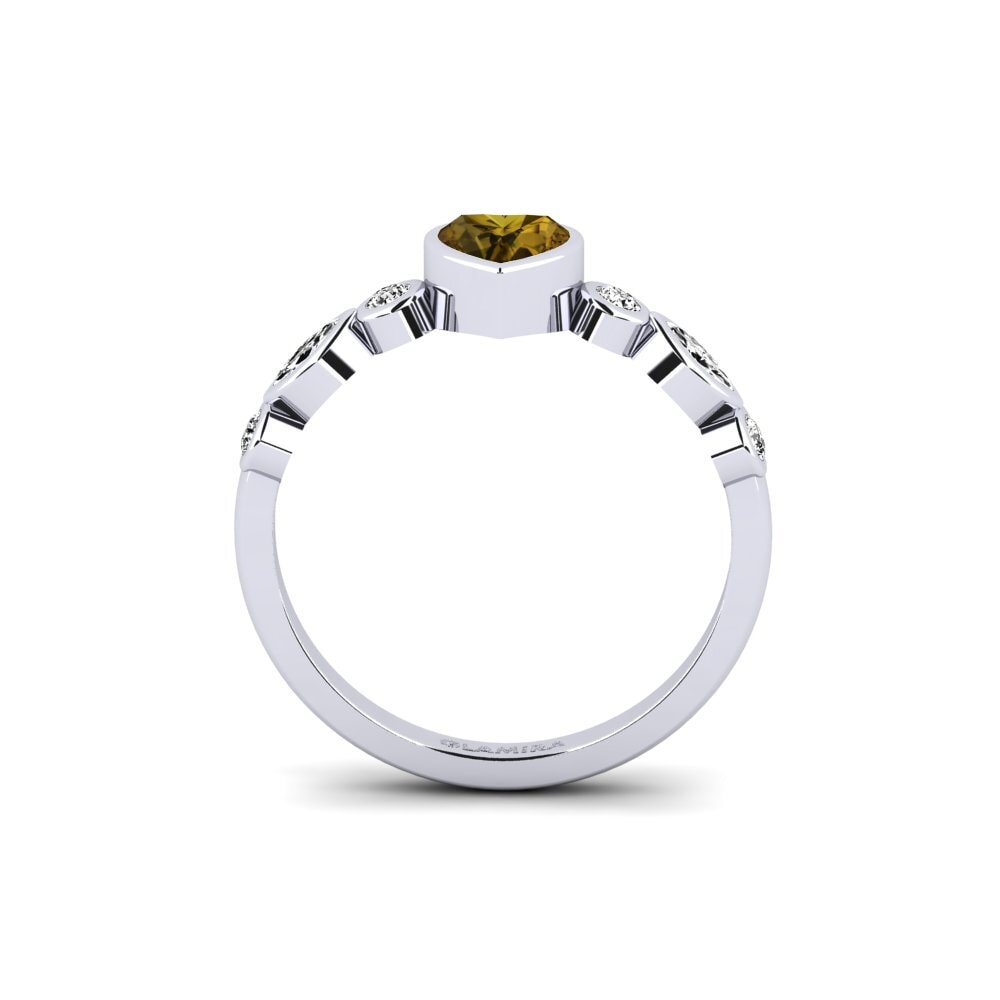 Corazón Circón Marrón Anillo Lemoule