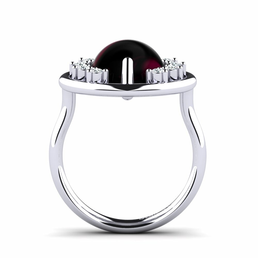 Grenat de Rhodolite Cabochon Bague Lenneris