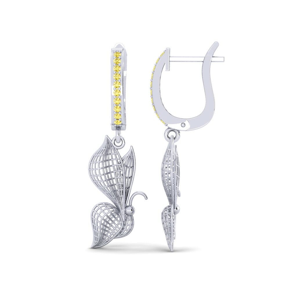 Saphir Jaune Boucle d'oreille femme Lesha