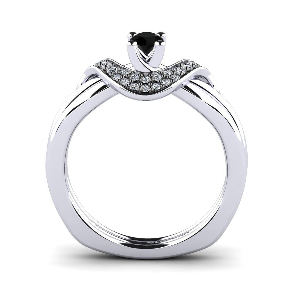 Black Diamond Engagement Ring Lesia 0.16 crt