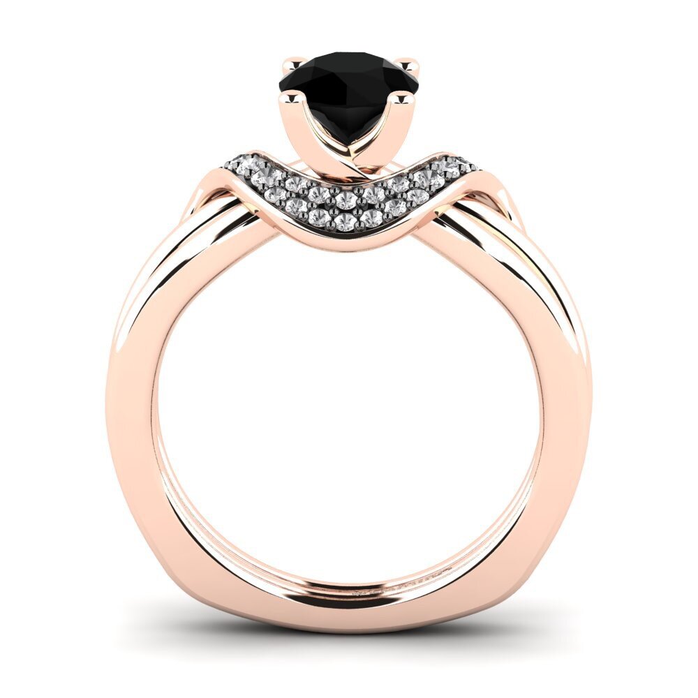 Black Diamond Engagement Ring Lesia 0.8 crt