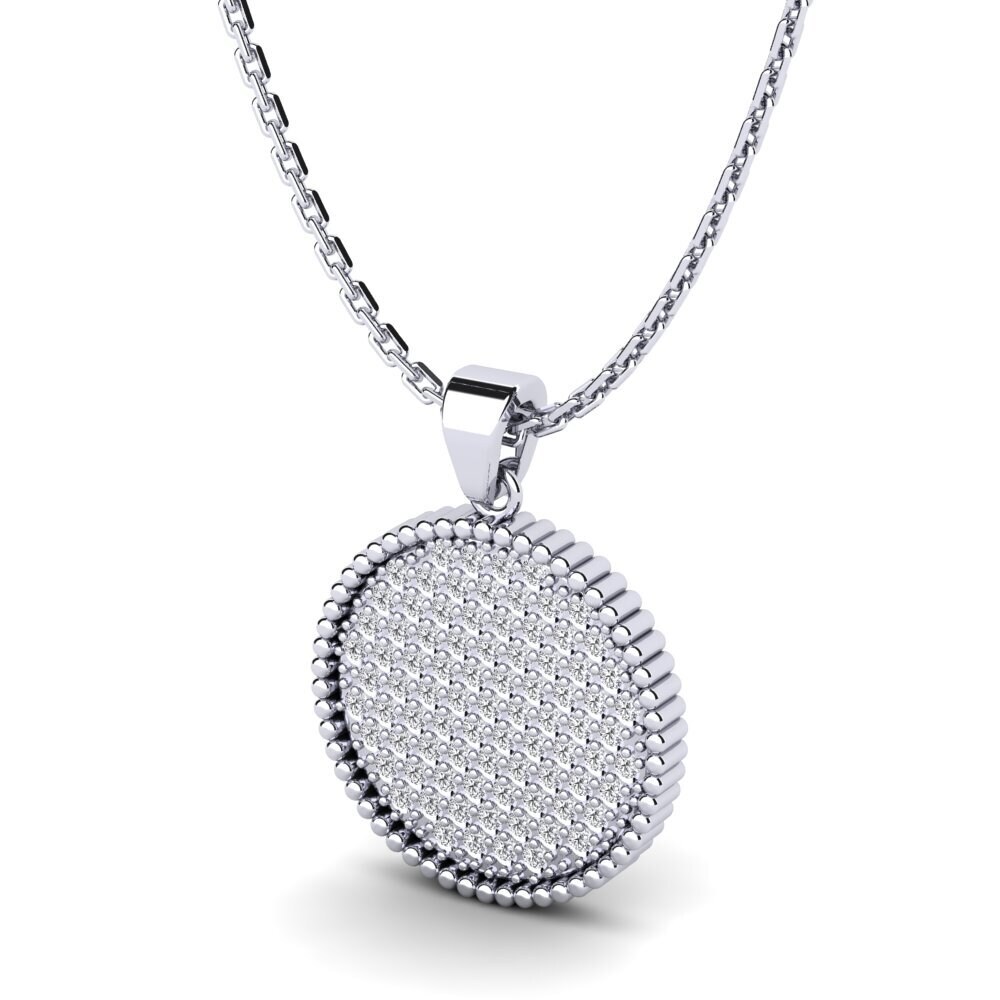Compre Colgante de Mujer Levario en corte Redondo 0.68 Quilates 9k Oro ...