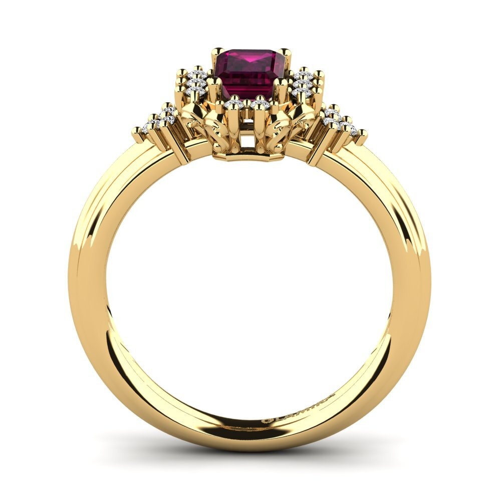 Rhodolite Garnet Engagement Ring Obtuse