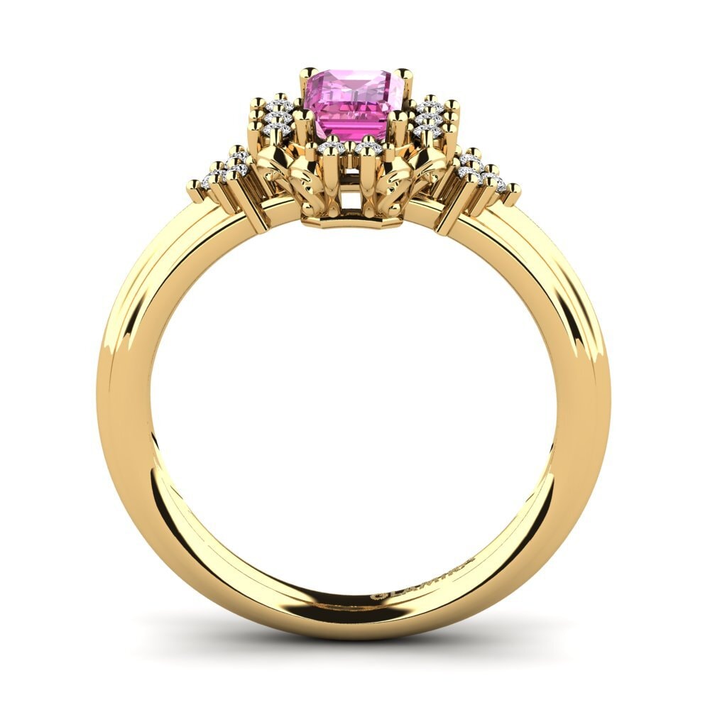 Pink Topaz Engagement Ring Obtuse
