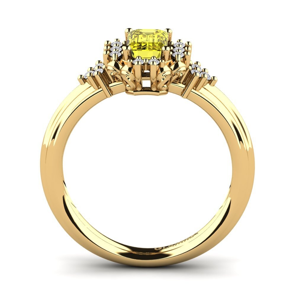 Yellow Diamond Engagement Ring Obtuse