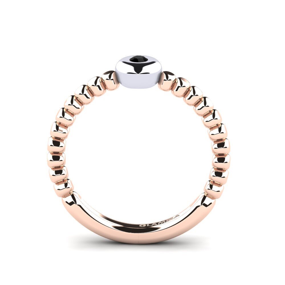 14ct Rose & White Gold Black Onyx Ring Lexina
