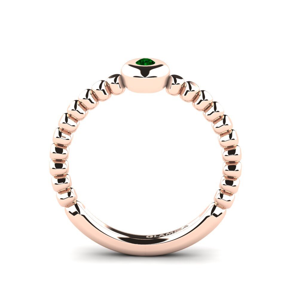 14ct Rose Gold Green Zirconia Ring Lexina