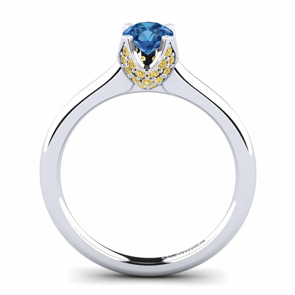 Donker Blauwe Zirkoon Verlovingsring Litzy