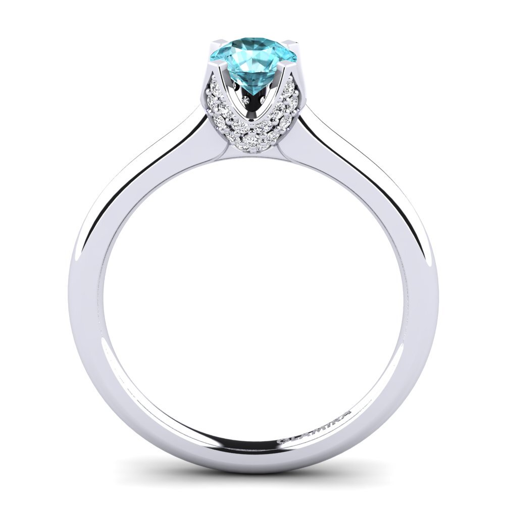 Blue Zircon Engagement Ring Litzy