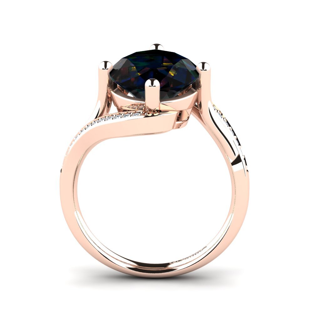 14ct Rose Gold Black Opal Ring Loagen