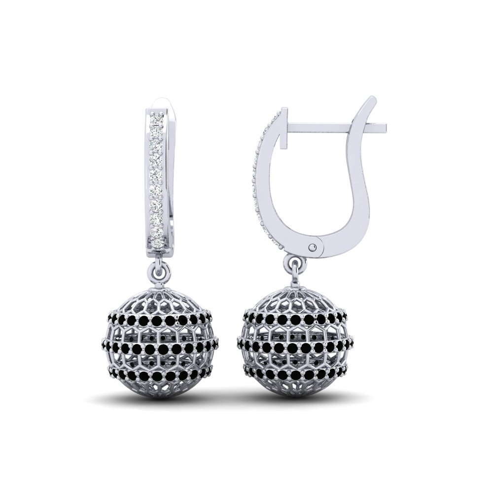 Diamante Negro Pendiente de mujer Lobelia