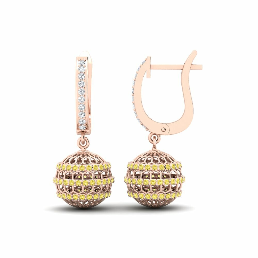 Saphir Jaune Boucle d'oreille femme Lobelia