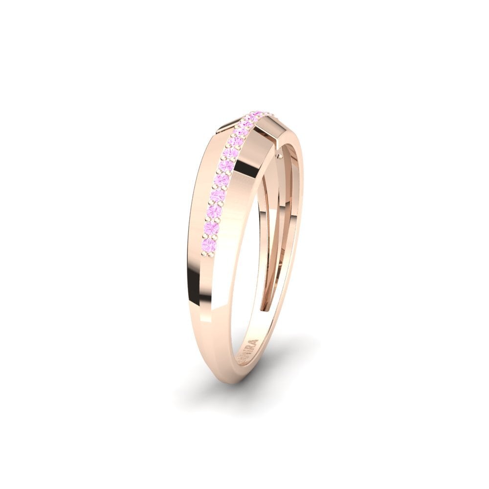 14ct Rose Gold Pink Sapphire Women's Wedding Ring Lodz