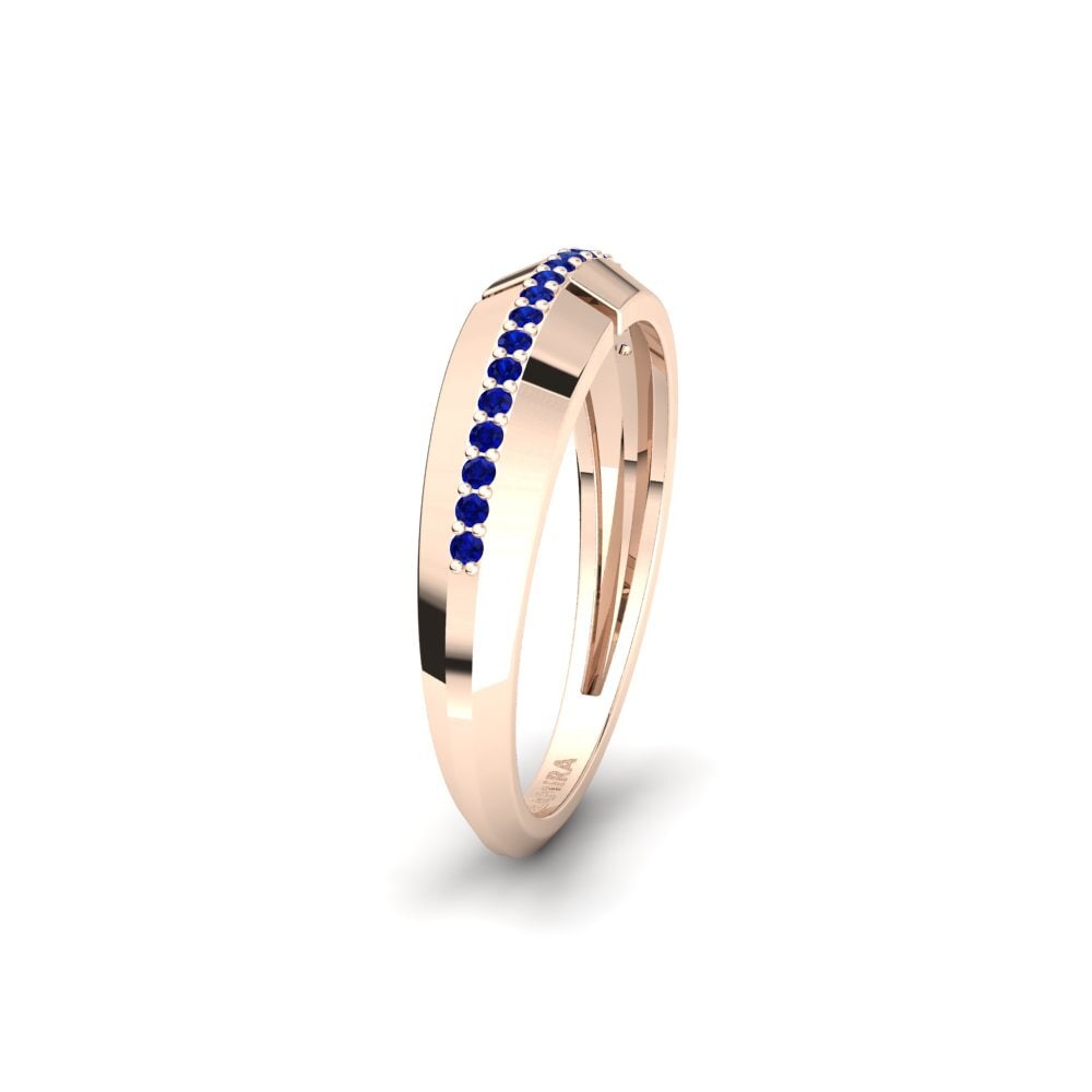 14ct Rose Gold Sapphire Women's Wedding Ring Lodz