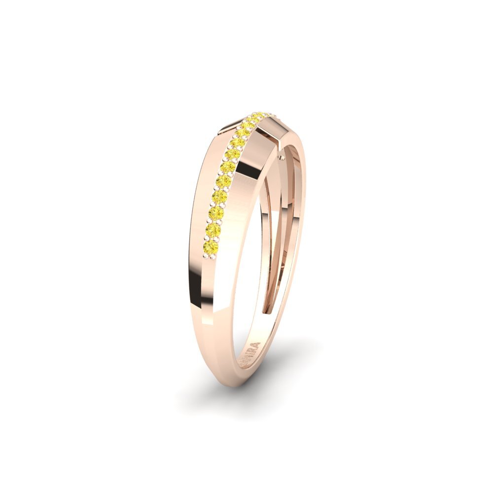 14ct Rose Gold Yellow Sapphire Women's Wedding Ring Lodz
