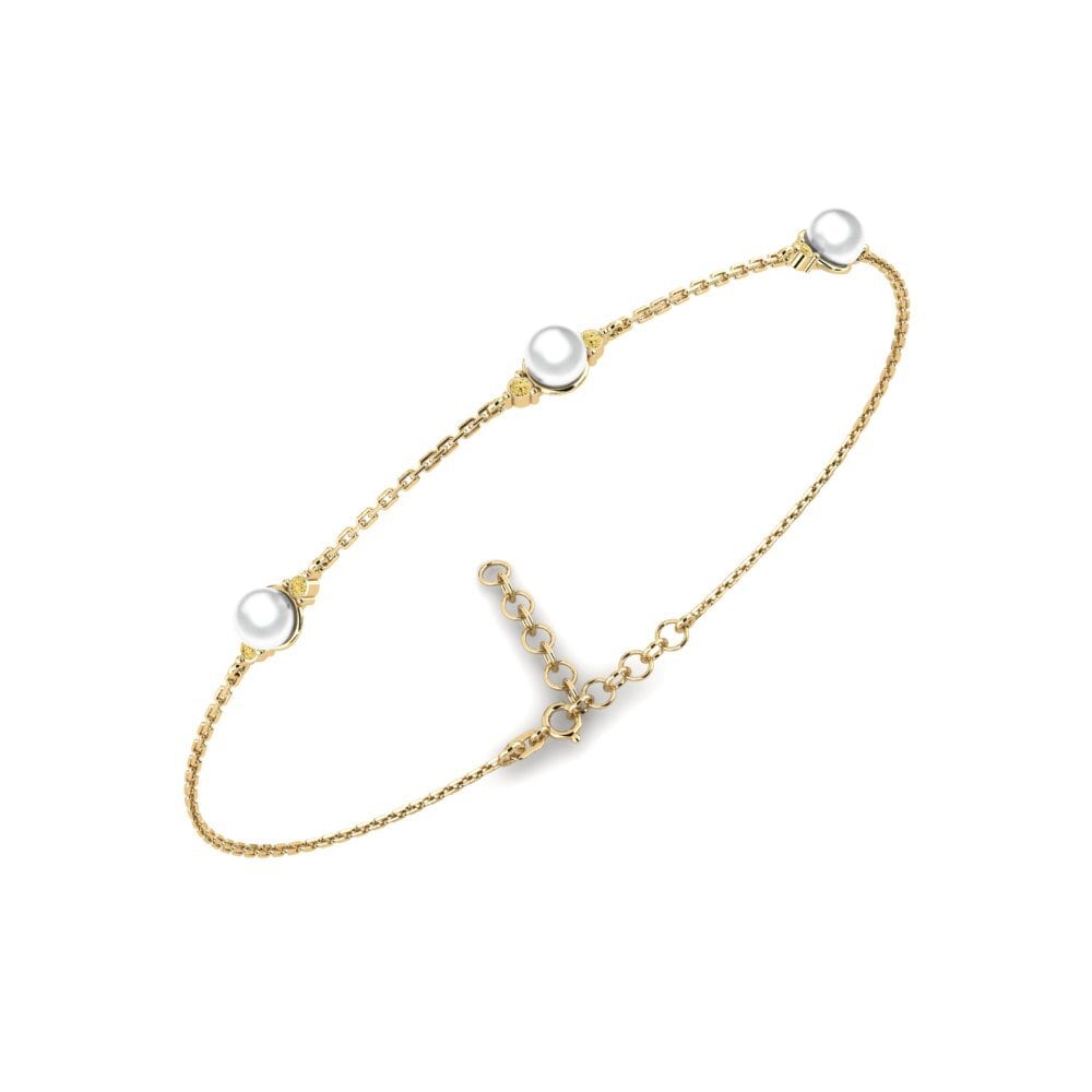 14ct Yellow Gold Yellow Diamond Women's Bracelet Loirevalley