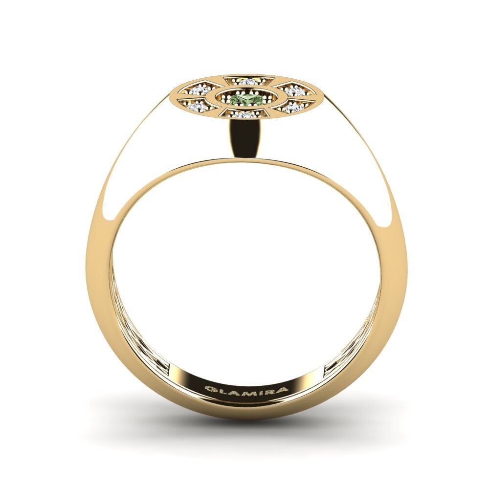 Princesa Diamante Verde Anillo meñique Loluto
