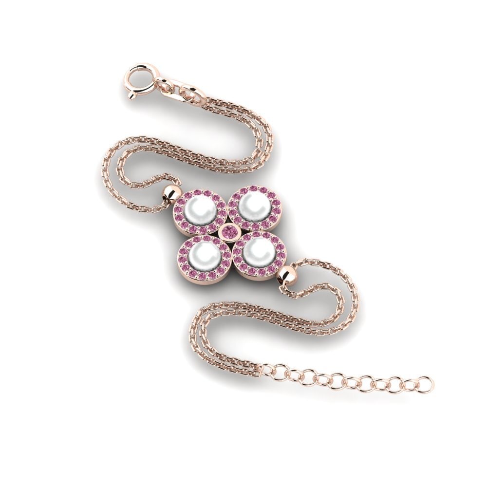 Rotgold 585 Rhodolit-Granat Damen armband Lorfis