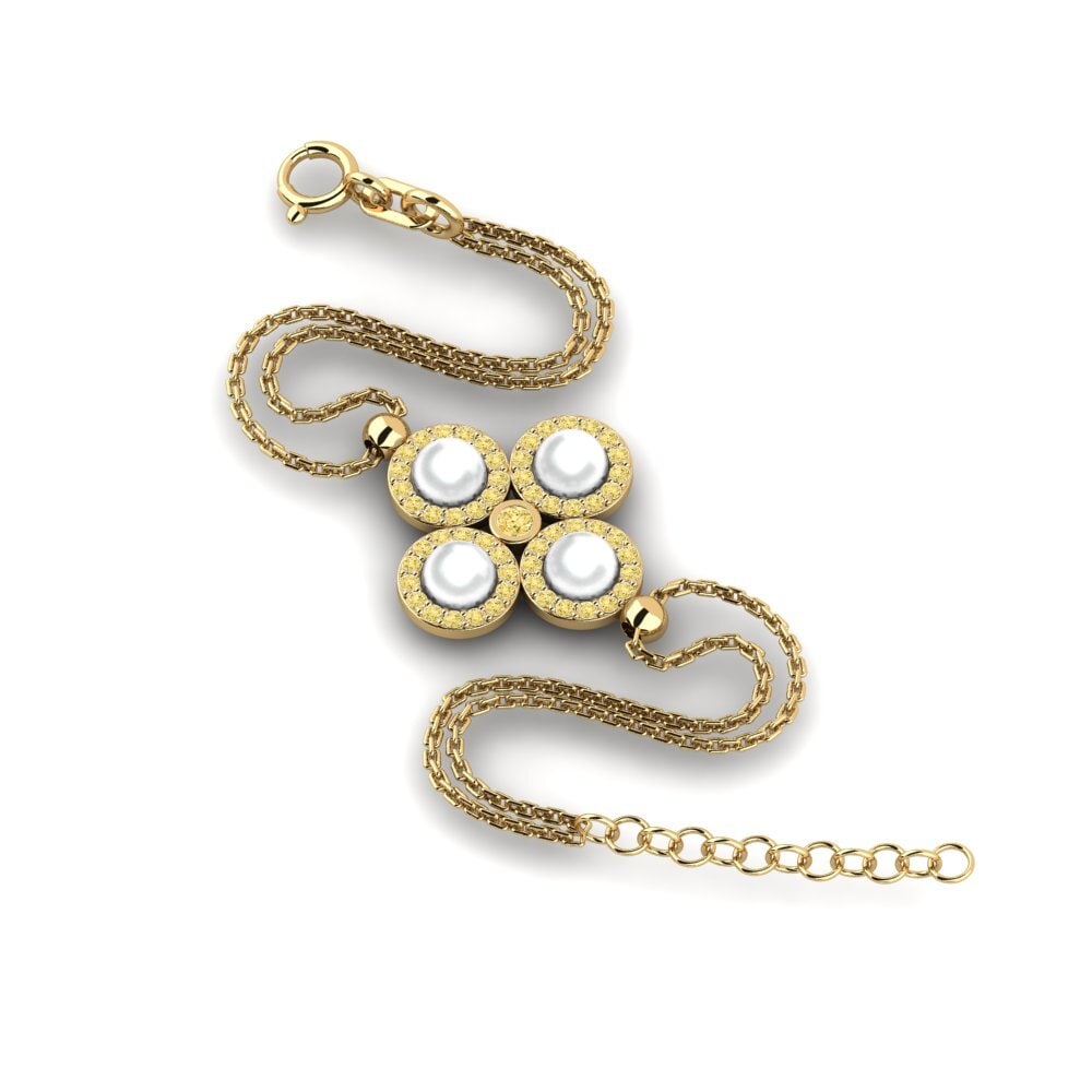 14ct Yellow Gold Yellow Diamond Women's Bracelet Lorfis