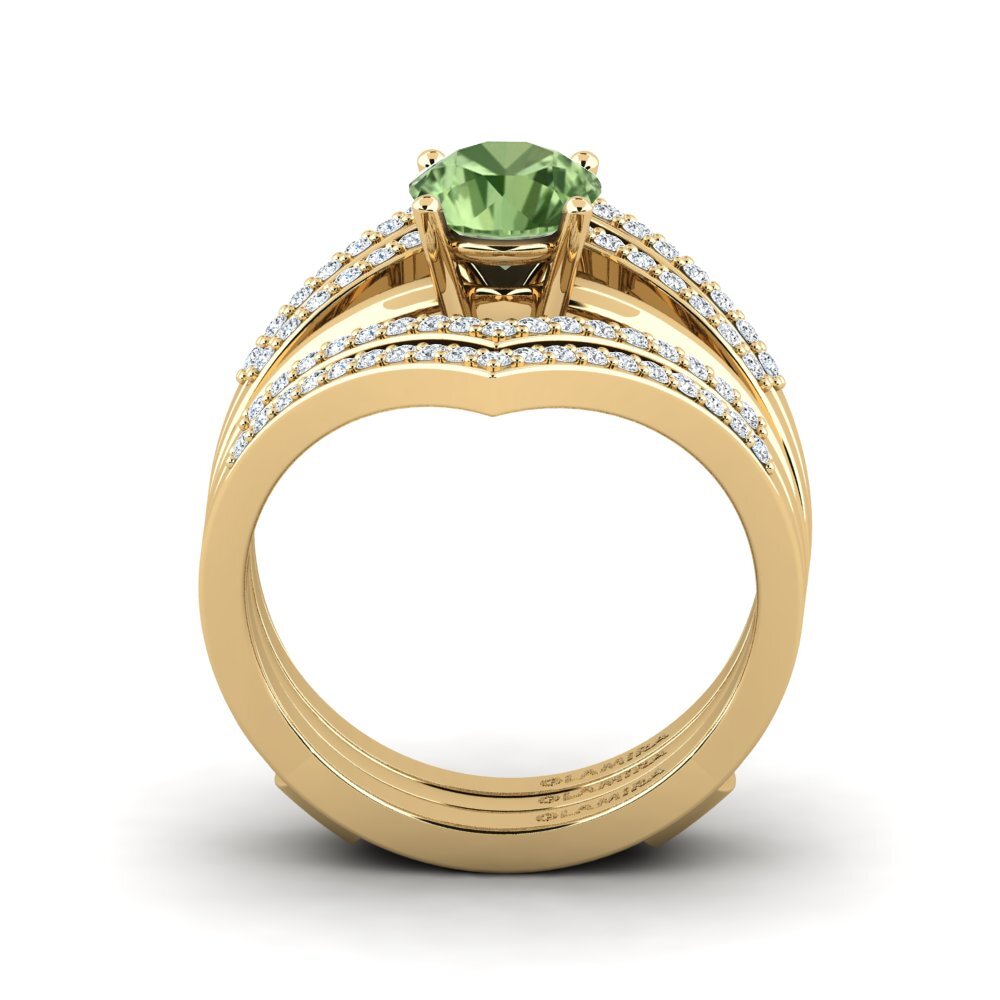 Zafiro Verde Anillo Losten SET