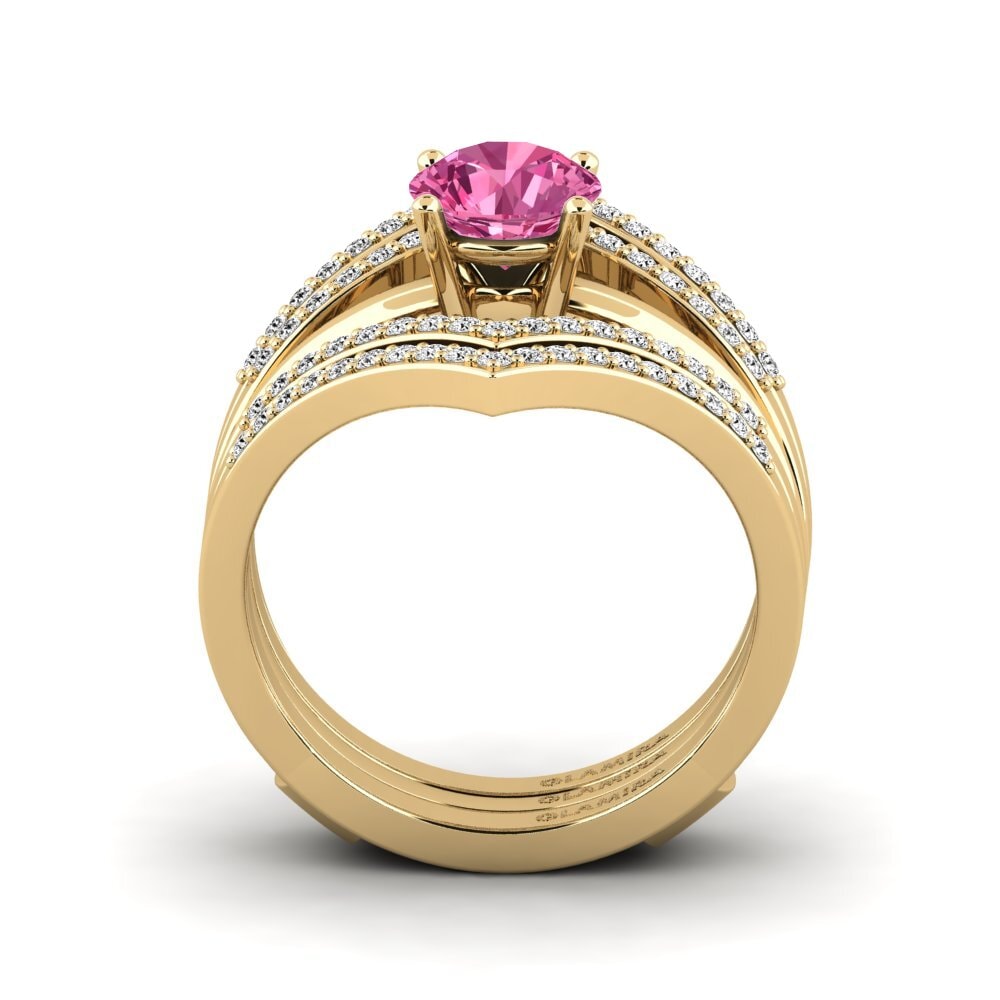 Turmalina rosa Anillo Losten SET
