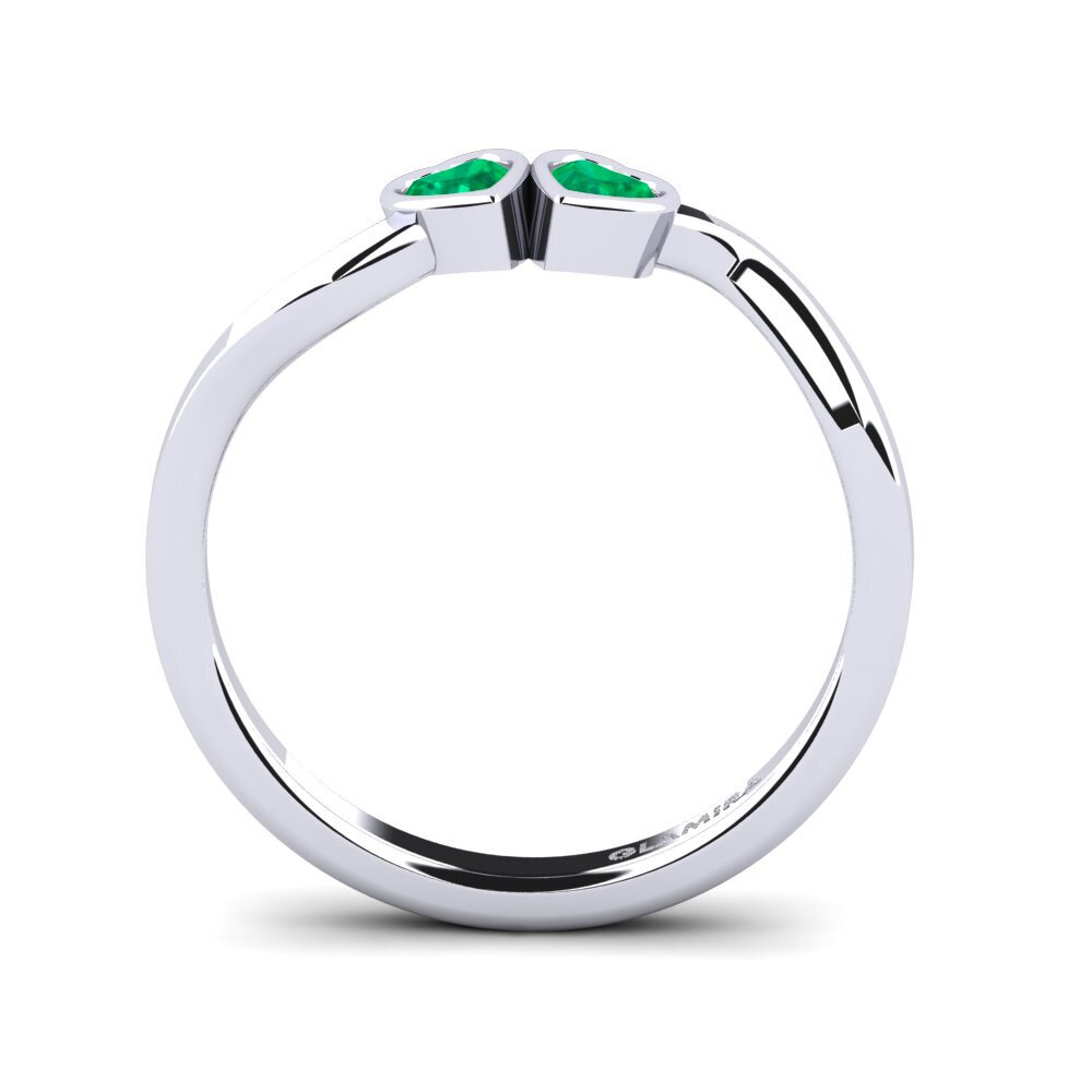 Heart Emerald Stackable Ring Lovset