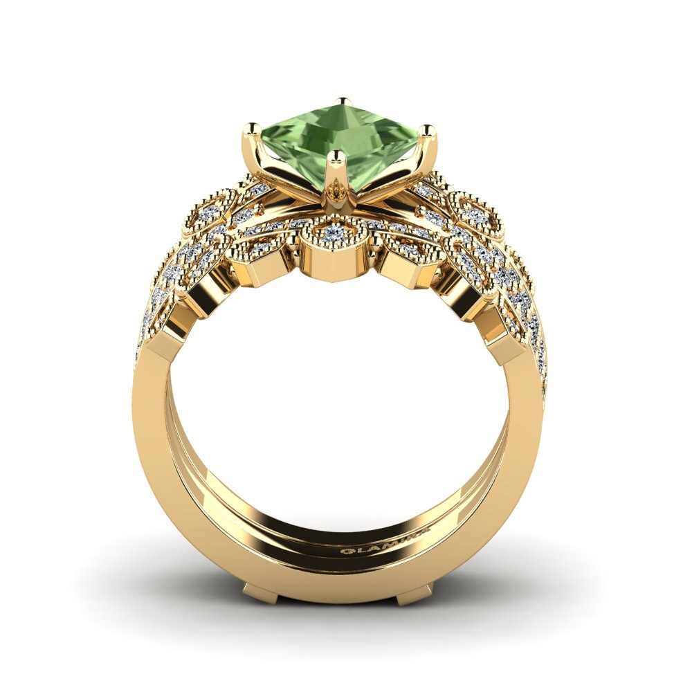 Princesa Zafiro Verde Anillo Luditt SET