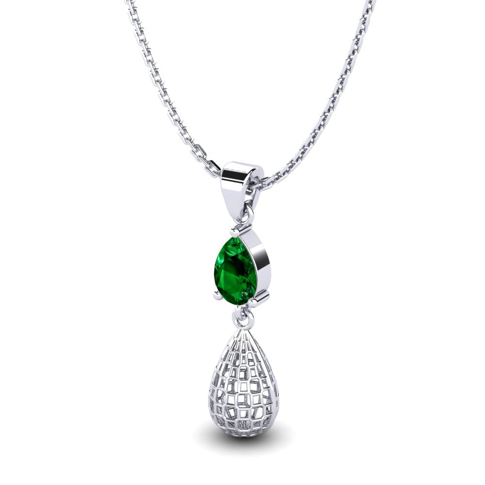 Plata 925 Circonita Verde Colgante de Mujer Luis