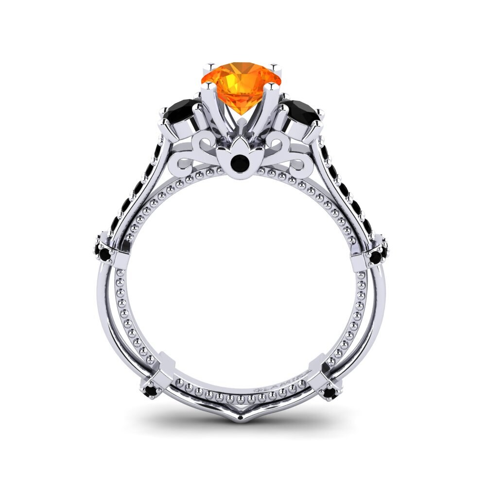 Orange Sapphire Engagement Ring Luisetta