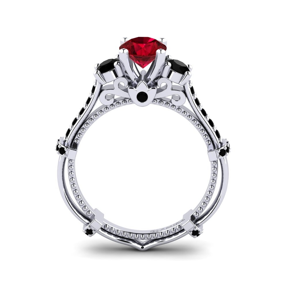 Red Zirconia Engagement Ring Luisetta