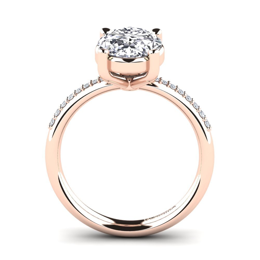 Rotgold 750 Oval Verlobungsringe Luminita