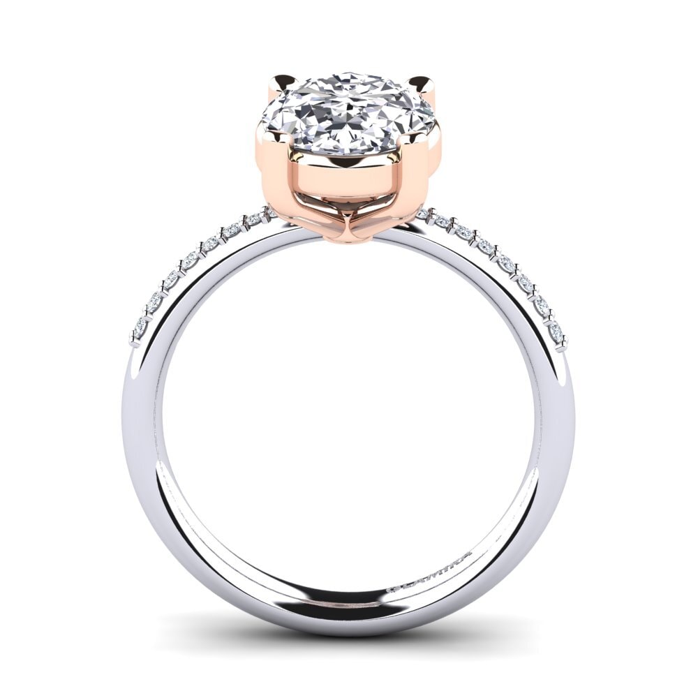 375 Weiß & Rotgold Verlobungsring Luminita