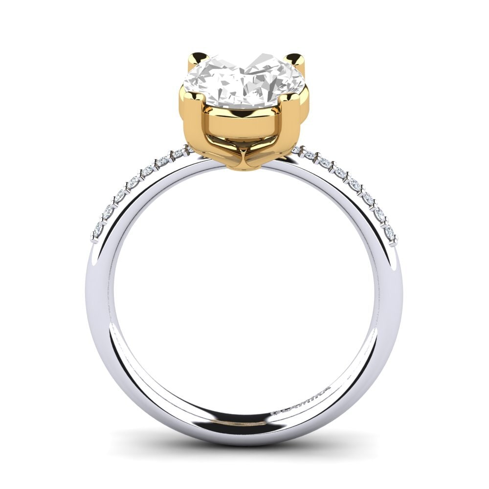 14ct White / Yellow Gold White Topaz Engagement Ring Luminita