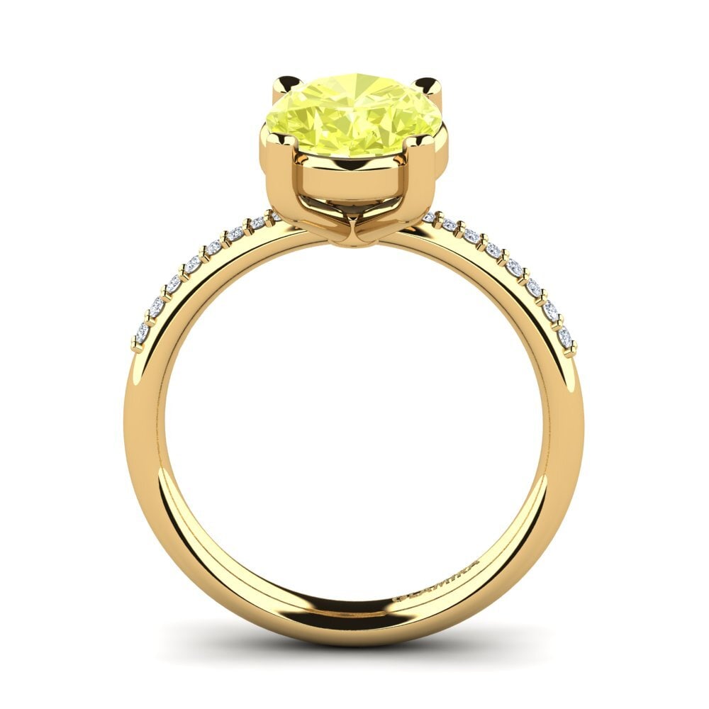 14ct Yellow Gold Lemon Quartz Engagement Ring Luminita