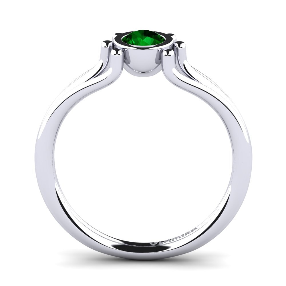 Green Zirconia Engagement Ring Luminous