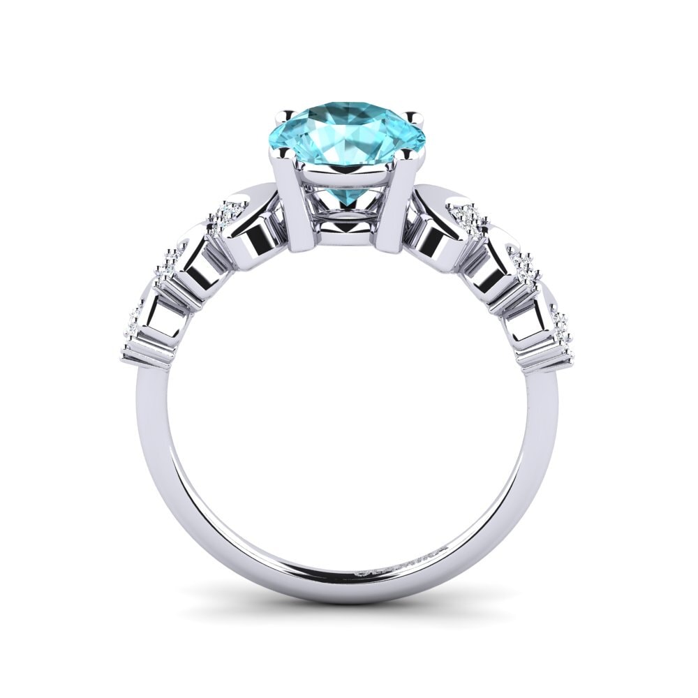 White Silver Blue Zircon Women's Ring Lupe