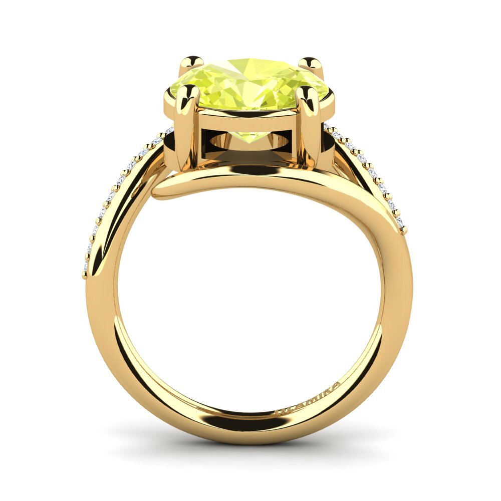 14ct Yellow Gold Lemon Quartz Engagement Ring Lutessa