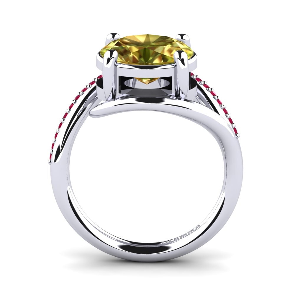 18ct White Gold Sultan Stone Engagement Ring Lutessa
