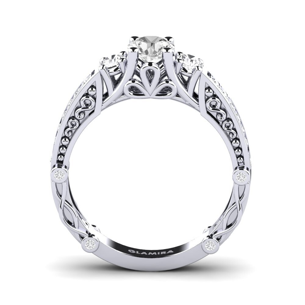 Zafiro blanco Anillo de compromiso Luyiza